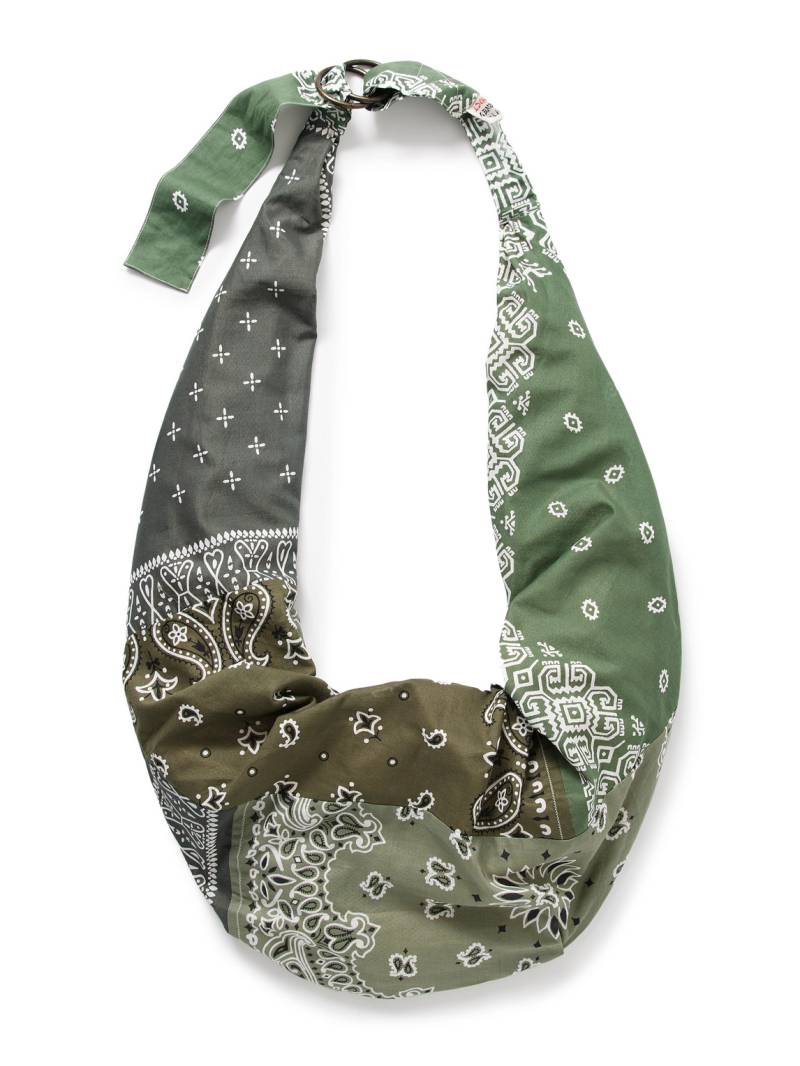 KAPITAL - Snufkin Patchwork Bandana-Print Voile Messenger Bag - Men - Green von KAPITAL