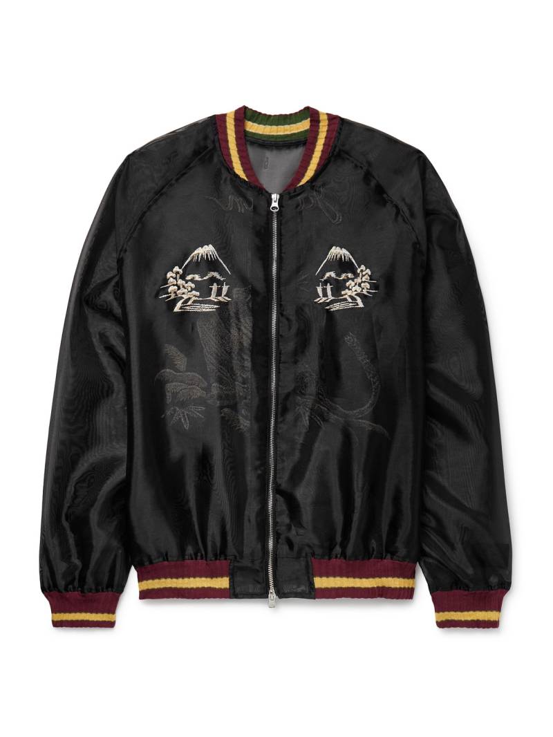 KAPITAL - Souvenir Embroidered Organza Bomber Jacket - Men - Black - 1 von KAPITAL