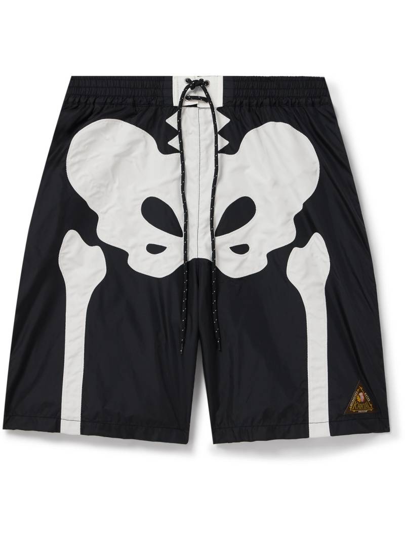 KAPITAL - Straight-Leg Long-Length Panelled Swim Shorts - Men - Black - 2 von KAPITAL