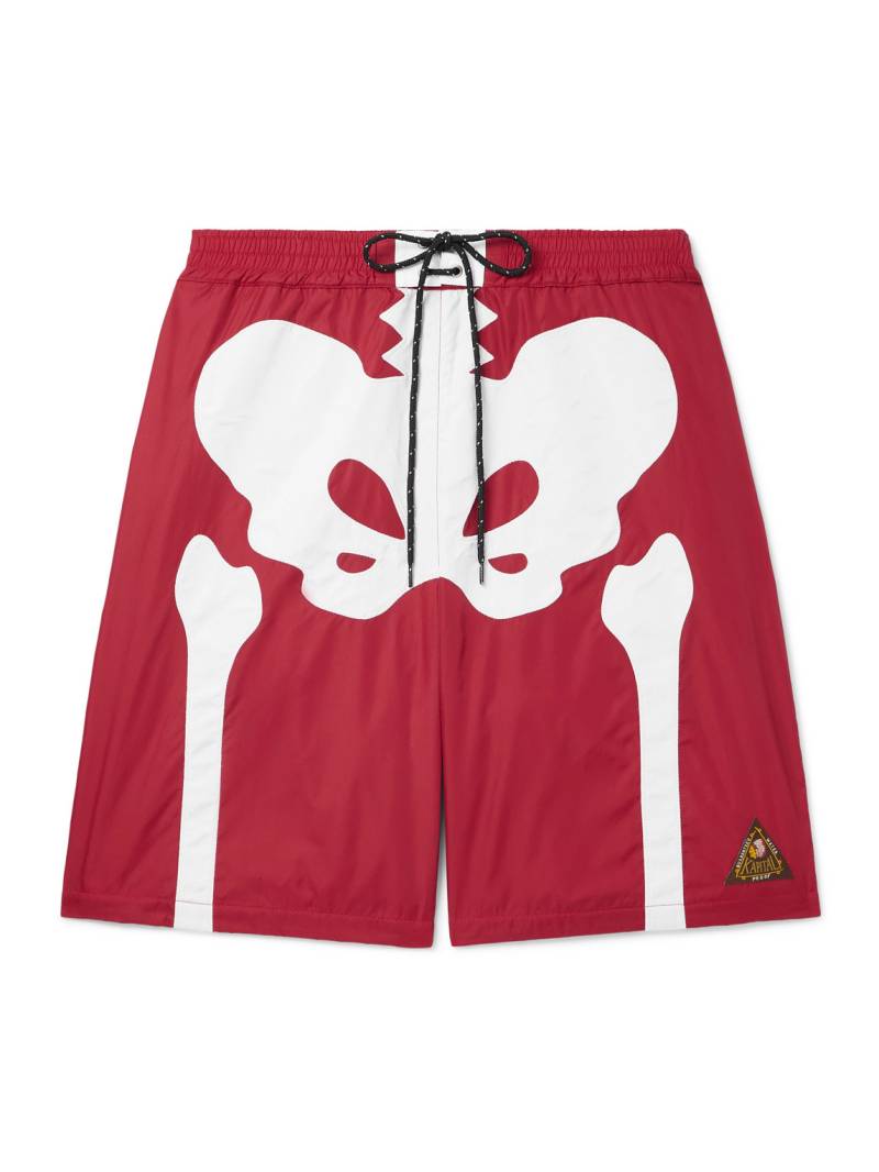 KAPITAL - Straight-Leg Long-Length Panelled Swim Shorts - Men - Red - 3 von KAPITAL