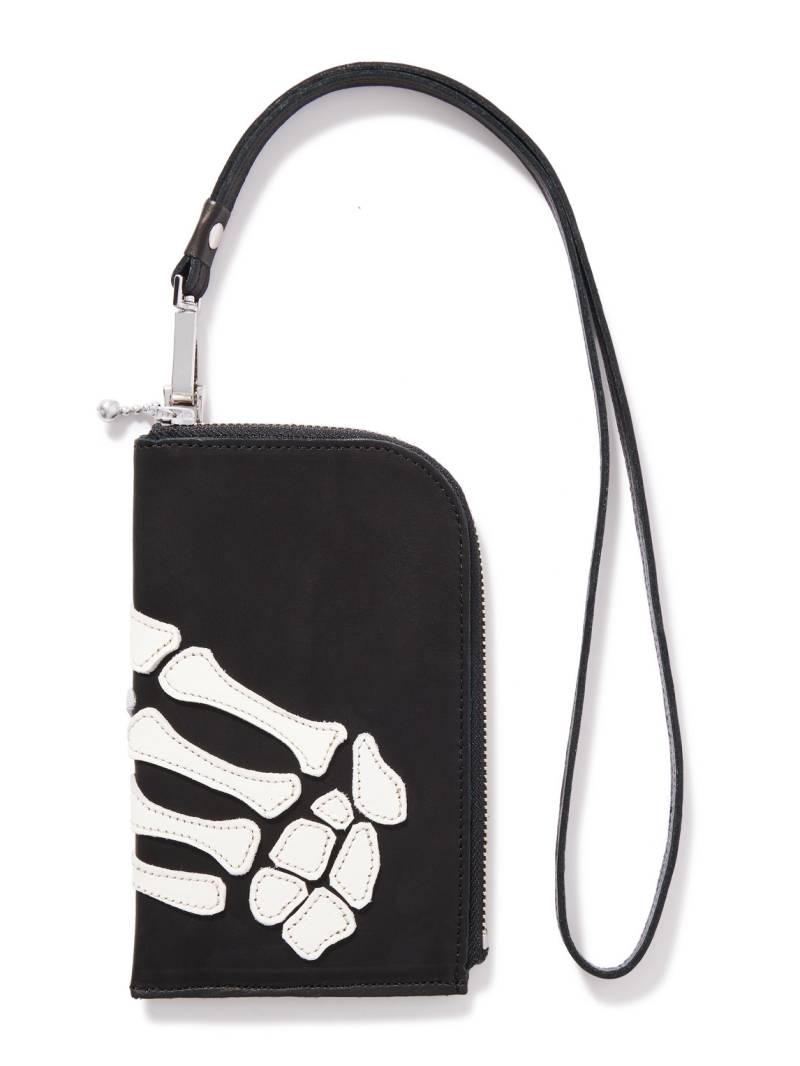 KAPITAL - Thumbs-Up Appliquéd Leather Pouch - Men - Black von KAPITAL