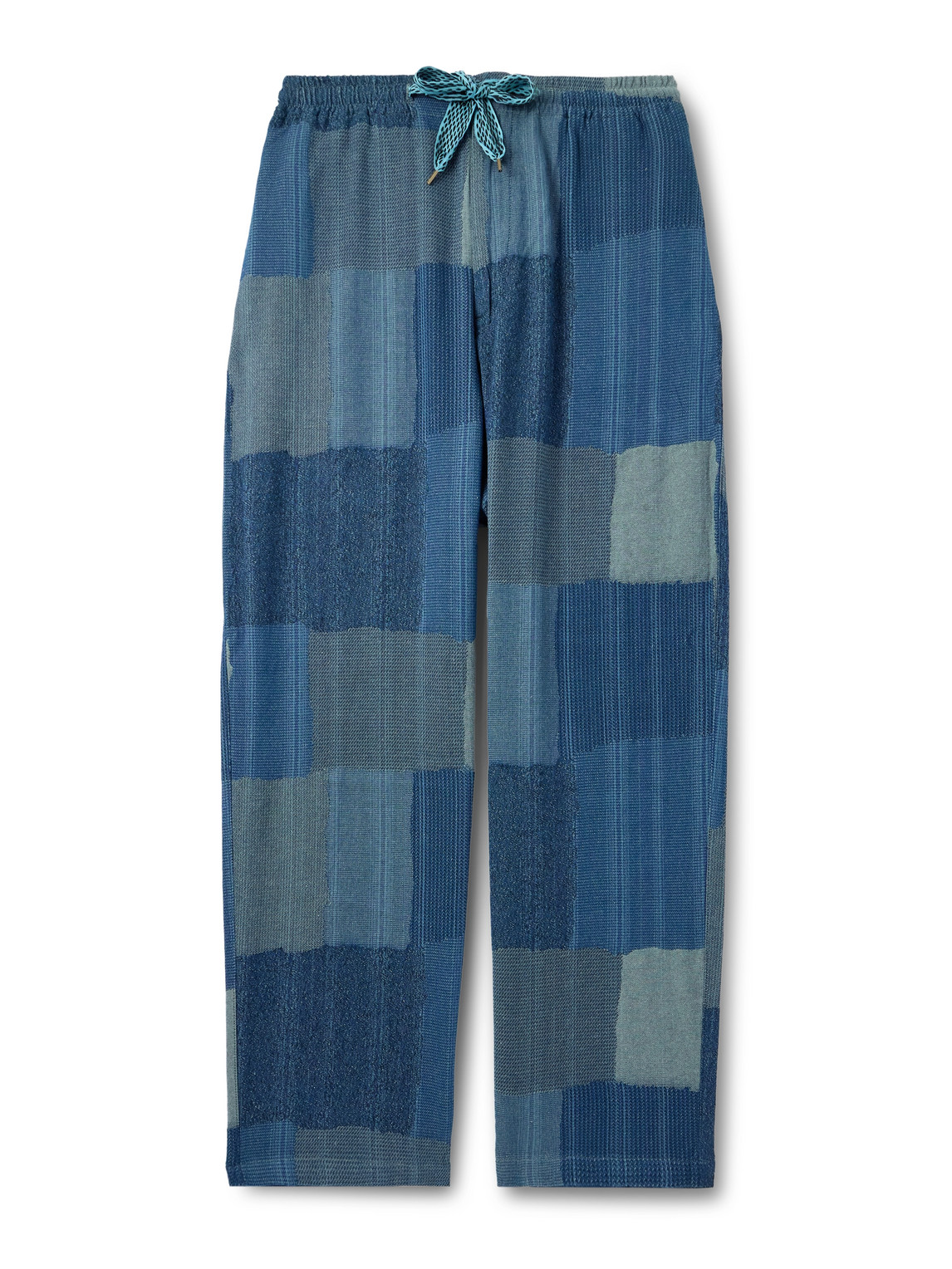 KAPITAL - Tugihagi Easy Straight-Leg Patchwork Cotton Drawstring Trousers - Men - Blue - 3 KAPITAL - Tugihagi Easy Straight-Leg Patchwork Cotton Drawstring Trousers - Men - Blue - 3 von KAPITAL
