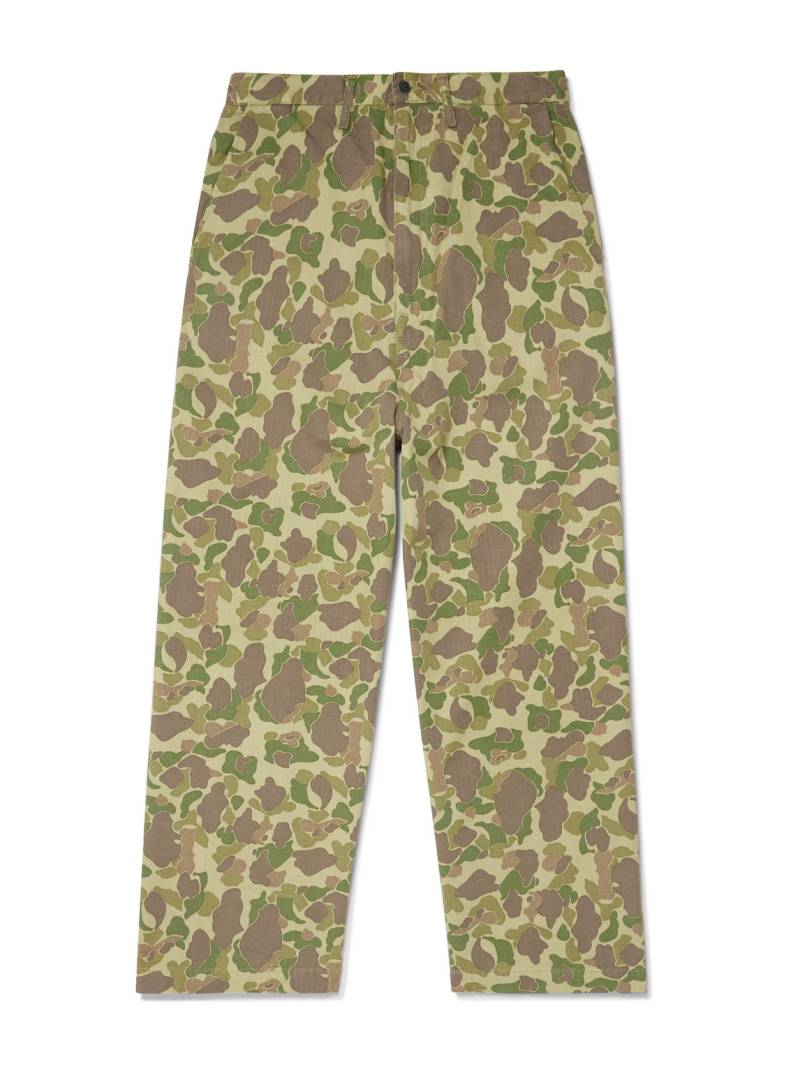 KAPITAL - Wide-Leg Camouflage-Print Herringbone Cotton Trousers - Men - Green - 4 von KAPITAL