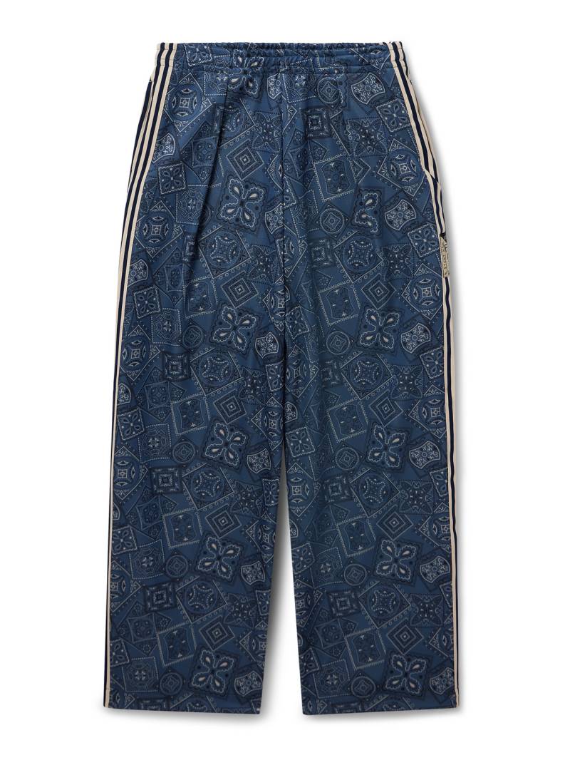 KAPITAL - Wide-Leg Striped Webbing-Trimmed Bandana-Print Tech-Jersey Track Pants - Men - Blue - 2 von KAPITAL