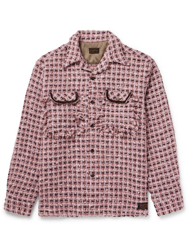 KAPITAL - Wool-Blend Tweed Overshirt - Men - Pink - 3 von KAPITAL
