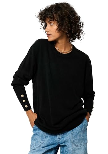 Kaporal Damen Pullover, reguläre Passform, langärmlig, Rundhalsausschnitt, Modell Marka, Schwarz, XS von KAPORAL