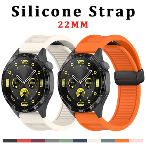 KAPPDE 22 mm Träger für Huawei GT3 SE/Watch 4pro Silicon Magnetic Schnalle Band für Huawei Uhr GT2 3 4 GT3 Pro 46 -mm -Armband Armbänder(Blue,Watch 4 Pro) von KAPPDE