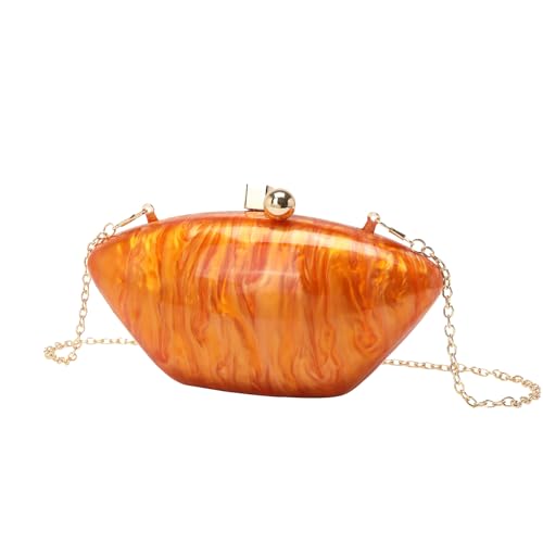KAPPDE Damen Mode Acryl Taschen Kette Schultertaschen Handytaschen, Orange, Einheitsgröße von KAPPDE