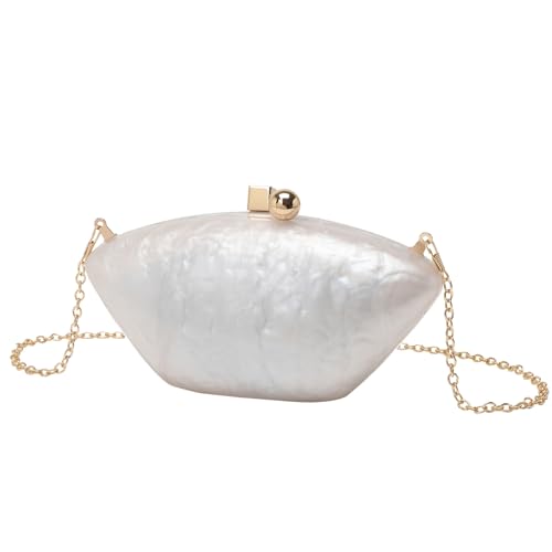 KAPPDE Damen Mode Acryl Taschen Kette Schultertaschen Handytaschen, weiß, Einheitsgröße von KAPPDE