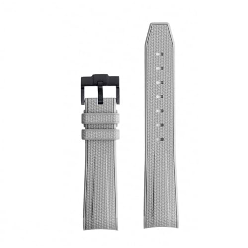 KAPPDE Für Omega X Swatch Joint MoonSwatch Strap Seamaster 300 Männer Frauen 20mm Gummi Silikon Curved End Armband Uhrenarmbänder(B-light grey) von KAPPDE