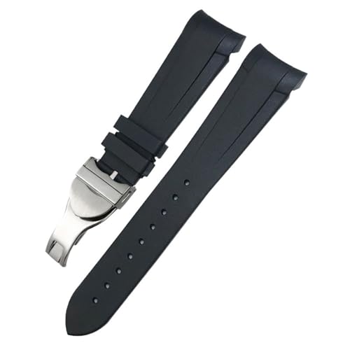 KAPPDE Gummi-Silikon-Uhrenarmband mit gebogenem Ende, 22 mm, 20 mm, für Tudor Black Bay 41 mm Pelagos 42 mm, 1958 blaues Sportuhrenband, 22 mm von KAPPDE