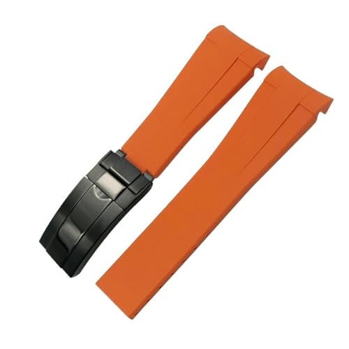 KAPPDE Gummi-Uhrenarmband mit gebogenem Ende, 20 mm, 21 mm, 22 mm, für Rolex Submariner GMT Daytona Datejust Explorer 2, Silikon-Uhrenarmband, 20 mm, Achat von KAPPDE