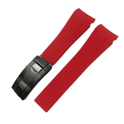 KAPPDE Gummi-Uhrenarmband mit gebogenem Ende, 20 mm, 21 mm, 22 mm, für Rolex Submariner GMT Daytona Datejust Explorer 2, Silikon-Uhrenarmband, 22 mm, Achat von KAPPDE