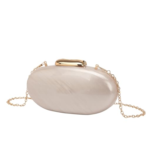 KAPPDE Handytasche, Perlmuster, Acryl, Clutch, Kettentasche, weiß, Einheitsgröße von KAPPDE