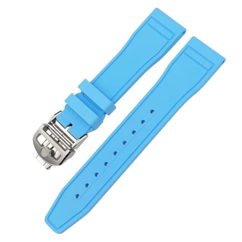 KAPPDE Uhrenarmband aus Naturkautschuk, 20 mm, 21 mm, 22 mm, für IWC Big Pilot's Watches IW3881 IW3777, grün-gelb, bunt, weiches Fluorkautschuk-Armband, 21 mm, Achat von KAPPDE