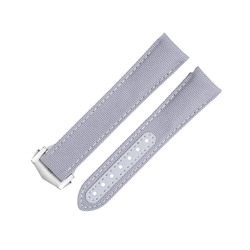 KAPPDE Uhrenarmband aus Nylongewebe, 20 mm, passend für Omega-Armband für AT150 Seamaster 300 Planet Ocean De Ville Speedmaster Uhrenarmband mit gebogenem Ende, Grau, 20 mm, Achat von KAPPDE