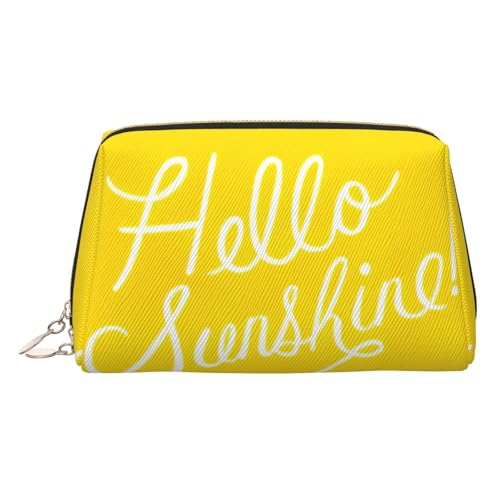 Goodlooking Hello Sunshine Kulturbeutel aus Leder, Reisefreundliche Make-up-Tasche für Damen, gold, Einheitsgröße, Kulturbeutel Goodlooking Hello Sunshine Kulturbeutel aus Leder, Reisefreundliche Make-up-Tasche für Damen, gold, Einheitsgröße, Kulturbeutel von KAPPTYY