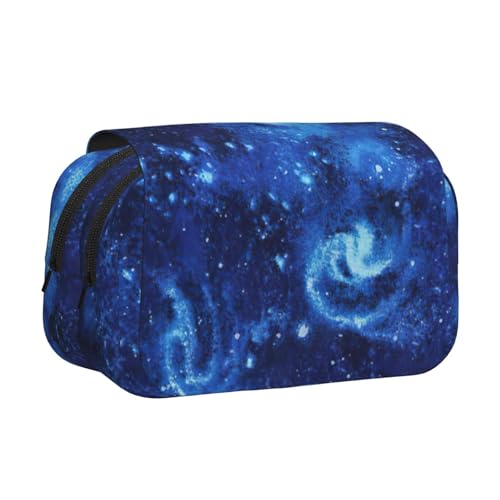 KAPPTYY Blue Universe Federmäppchen mit Galaxie-Motiv, praktische Aufbewahrungsbox für Aquarellstifte oder Marker, Schwarz , Einheitsgröße, Taschen-Organizer von KAPPTYY