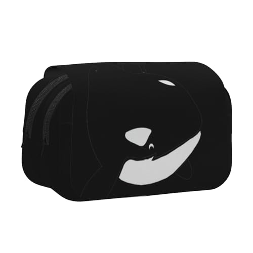 KAPPTYY Federmäppchen für Bleistifte, Motiv: Killerwal, Delfin, Ozean, praktische Aufbewahrungsbox für Aquarellstifte oder Marker, Schwarz , Einheitsgröße, Taschen-Organizer von KAPPTYY