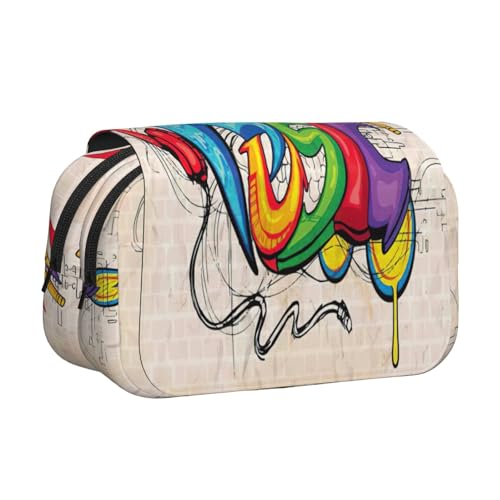 KAPPTYY Federmäppchen im Musikstil für Bleistifte, praktische Aufbewahrungsbox für Aquarellstifte oder Marker, Schwarz , Einheitsgröße, Taschen-Organizer von KAPPTYY