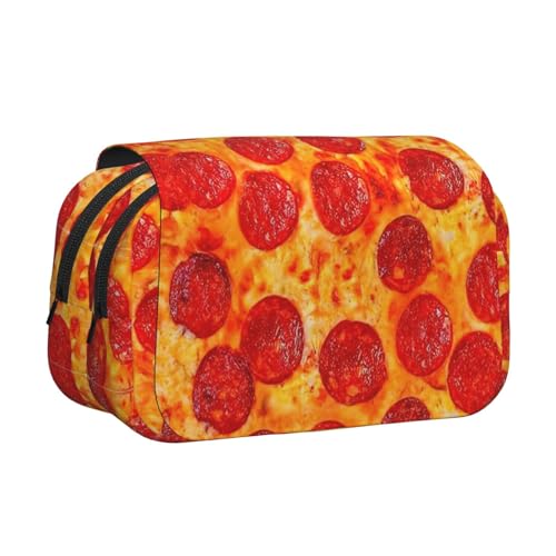 KAPPTYY Federmäppchen mit 3D-Pfefferoni-Druck für Bleistifte, praktische Aufbewahrungsbox für Aquarellstifte oder Marker, Schwarz , Einheitsgröße, Taschen-Organizer von KAPPTYY