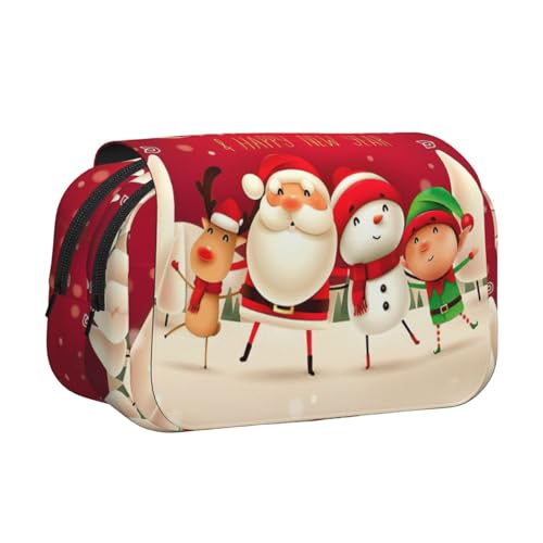 KAPPTYY Federmäppchen mit Aufschrift "Merry Christmas" für Bleistifte, praktische Aufbewahrungsbox für Aquarellstifte oder Marker, Schwarz , Einheitsgröße, Taschen-Organizer von KAPPTYY