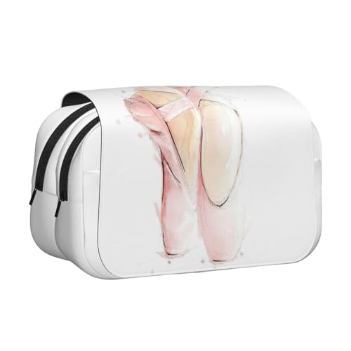 KAPPTYY Federmäppchen mit Ballettschuhen, praktische Aufbewahrungsbox für Aquarellstifte oder Marker, Schwarz , Einheitsgröße, Taschen-Organizer von KAPPTYY