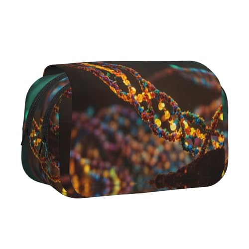 KAPPTYY Federmäppchen mit DNA-Kette, Fotodruck für Bleistifte, praktische Aufbewahrungsbox für Aquarellstifte oder Marker, Schwarz , Einheitsgröße, Taschen-Organizer von KAPPTYY