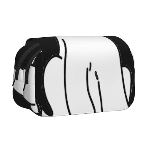 KAPPTYY Federmäppchen mit Eisbär-Aufdruck, praktische Aufbewahrungsbox für Aquarellstifte oder Marker, Schwarz , Einheitsgröße, Taschen-Organizer von KAPPTYY