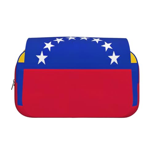 KAPPTYY Federmäppchen mit Flagge von Venezuela, praktische Aufbewahrungsbox für Aquarellstifte oder Marker, Schwarz , Einheitsgröße, Taschen-Organizer von KAPPTYY