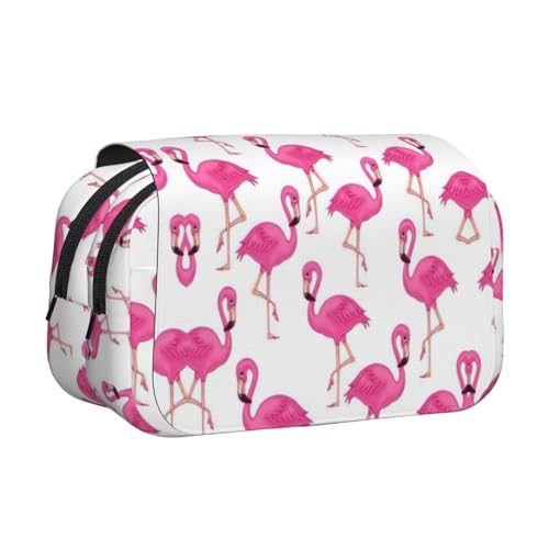 KAPPTYY Federmäppchen mit Flamingo-Motiv, für Bleistifte, praktische Aufbewahrungsbox für Aquarellstifte oder Marker, Pink, Schwarz , Einheitsgröße, Taschen-Organizer von KAPPTYY