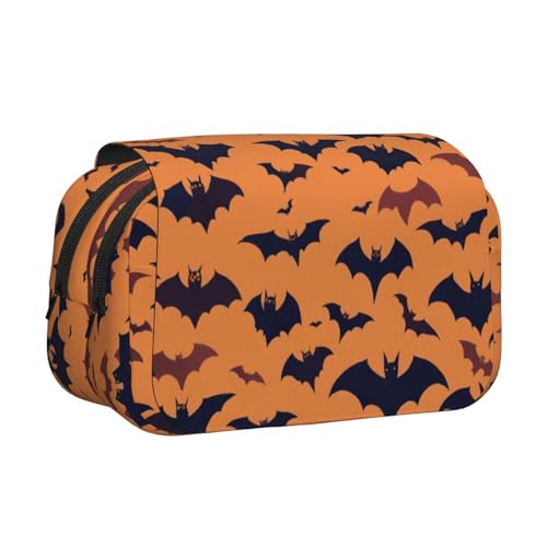 KAPPTYY Federmäppchen mit Fledermaus-Muster, praktische Aufbewahrungsbox für Aquarellstifte oder Marker, Schwarz , Einheitsgröße, Taschen-Organizer von KAPPTYY