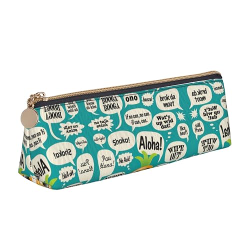 KAPPTYY Federmäppchen mit Hawaii-Sprüchen, breite Öffnung, leicht, geräumig, Federmäppchen mit Reißverschluss, Schreibwarenbeutel, weiß, Einheitsgröße, Taschen-Organizer von KAPPTYY