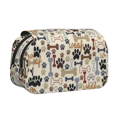 KAPPTYY Federmäppchen mit Hundeknochen-Motiv, praktische Aufbewahrungsbox für Aquarellstifte oder Marker, Schwarz , Einheitsgröße, Taschen-Organizer von KAPPTYY