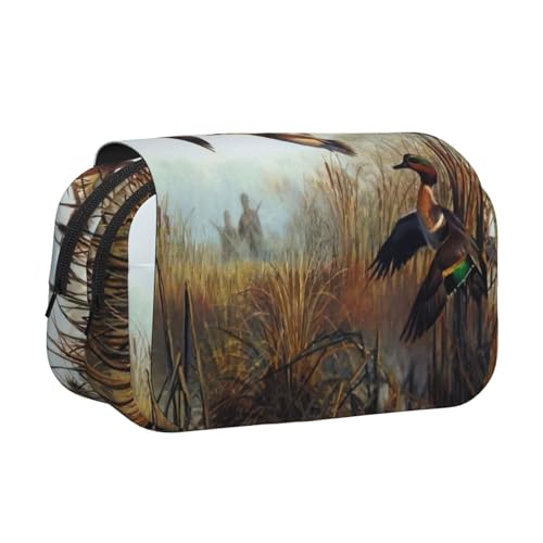 KAPPTYY Federmäppchen mit Jagdmotiv für Bleistifte, praktische Aufbewahrungsbox für Aquarellstifte oder Marker, Schwarz , Einheitsgröße, Taschen-Organizer von KAPPTYY