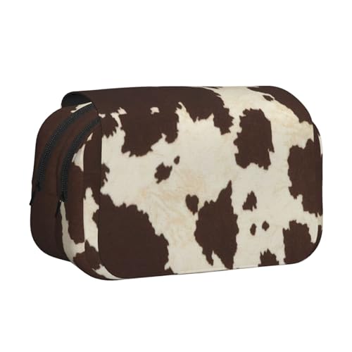 KAPPTYY Federmäppchen mit Kuhfell-Aufdruck, praktische Aufbewahrungsbox für Aquarellstifte oder Marker, Schwarz , Einheitsgröße, Taschen-Organizer von KAPPTYY