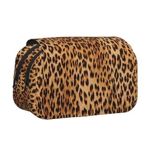 KAPPTYY Federmäppchen mit Leopardenmuster für Bleistifte, praktische Aufbewahrungsbox für Aquarellstifte oder Marker, Schwarz , Einheitsgröße, Taschen-Organizer von KAPPTYY