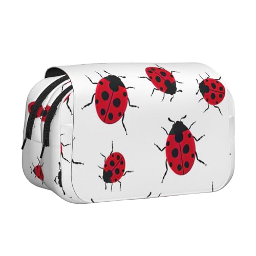 KAPPTYY Federmäppchen mit Marienkäfer-Druck, praktische Aufbewahrungsbox für Aquarellstifte oder Marker, Schwarz , Einheitsgröße, Taschen-Organizer von KAPPTYY