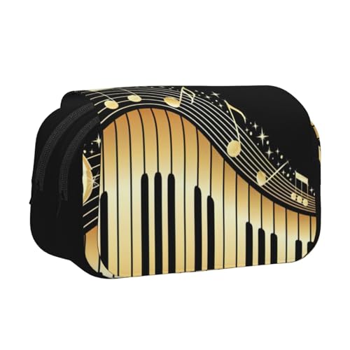 KAPPTYY Federmäppchen mit Musiknoten-Druck für Bleistifte, praktische Aufbewahrungsbox für Aquarellstifte oder Marker, Schwarz , Einheitsgröße, Taschen-Organizer von KAPPTYY