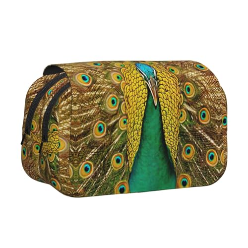 KAPPTYY Federmäppchen mit Pfauen-Aufdruck, praktische Aufbewahrungsbox für Aquarellstifte oder Marker, Schwarz , Einheitsgröße, Taschen-Organizer von KAPPTYY