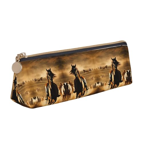 KAPPTYY Federmäppchen mit Pferdestreifenmuster, breite Öffnung, leicht, geräumig, Federmäppchen mit Reißverschluss, Schreibwarenbeutel, weiß, Einheitsgröße, Taschen-Organizer von KAPPTYY