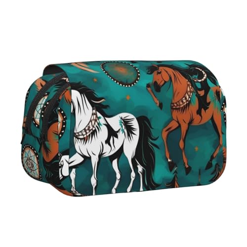 KAPPTYY Federmäppchen mit Pferdestreifenmuster, praktische Aufbewahrungsbox für Aquarellstifte oder Marker, Schwarz , Einheitsgröße, Taschen-Organizer von KAPPTYY