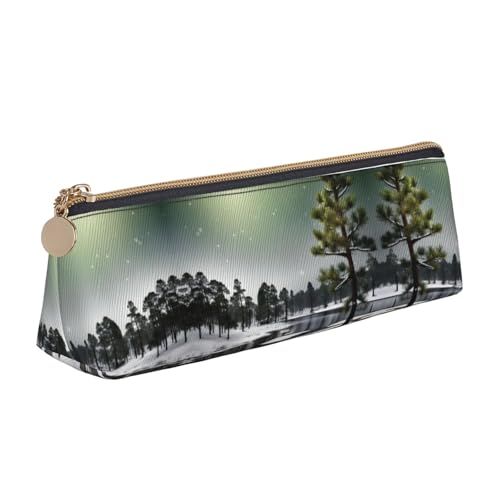 KAPPTYY Federmäppchen mit Tannennadelbaum, breite Öffnung, leicht, geräumig, mit Reißverschluss, Schreibwaren-Tasche, weiß, Einheitsgröße, Taschen-Organizer von KAPPTYY