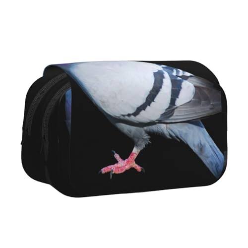 KAPPTYY Federmäppchen mit Taubendruck, praktische Aufbewahrungsbox für Aquarellstifte oder Marker, Schwarz , Einheitsgröße, Taschen-Organizer von KAPPTYY