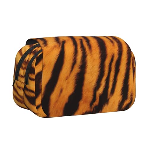 KAPPTYY Federmäppchen mit Tiger-Streifenmuster, praktische Aufbewahrungsbox für Aquarellstifte oder Marker, Schwarz , Einheitsgröße, Taschen-Organizer von KAPPTYY
