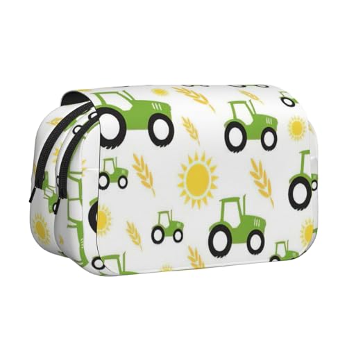 KAPPTYY Federmäppchen mit Traktor-Farming-Motiv, praktische Aufbewahrungsbox für Aquarellstifte oder Marker, Schwarz , Einheitsgröße, Taschen-Organizer von KAPPTYY