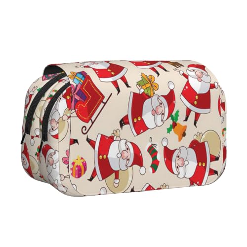 KAPPTYY Federmäppchen mit Weihnachtsmann-Motiv, praktische Aufbewahrungsbox für Aquarellstifte oder Marker, Schwarz , Einheitsgröße, Taschen-Organizer von KAPPTYY