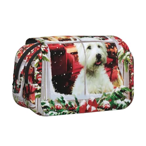 KAPPTYY Federmäppchen mit Weihnachtsmotiv für Bleistifte, praktische Aufbewahrungsbox für Aquarellstifte oder Marker, Schwarz , Einheitsgröße, Taschen-Organizer von KAPPTYY