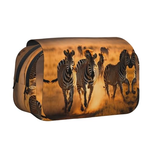 KAPPTYY Federmäppchen mit Zebra-Tierdruck, praktische Aufbewahrungsbox für Aquarellstifte oder Marker, Schwarz , Einheitsgröße, Taschen-Organizer von KAPPTYY