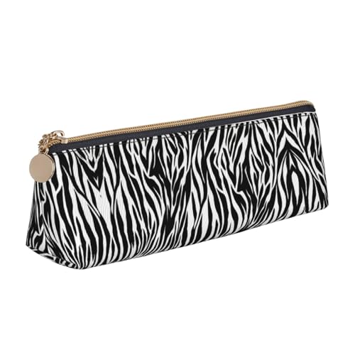 KAPPTYY Federmäppchen mit Zebramuster, breite Öffnung, leicht, geräumig, Federmäppchen, Reißverschluss, Schreibwarenbeutel, weiß, Einheitsgröße, Taschen-Organizer von KAPPTYY